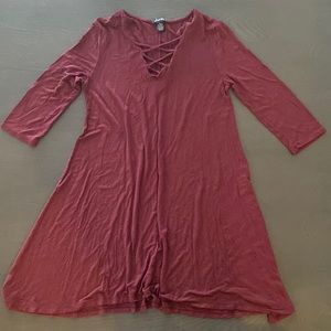 Burgundy flare dress